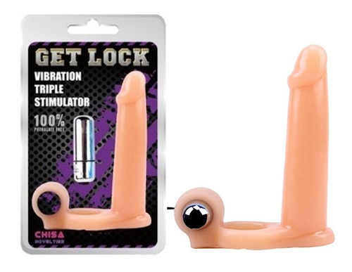 DILDO C/ANILLO Y BALA VIBRADORA GET LOCK