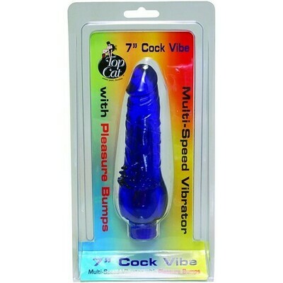 VIBRADOR TOP CAT INT 7&quot; COCK VIBE AZUL