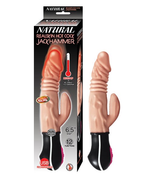 VIBRADOR NATURAL HOT COCK ROTATING 7&quot; USB RECARGABLE