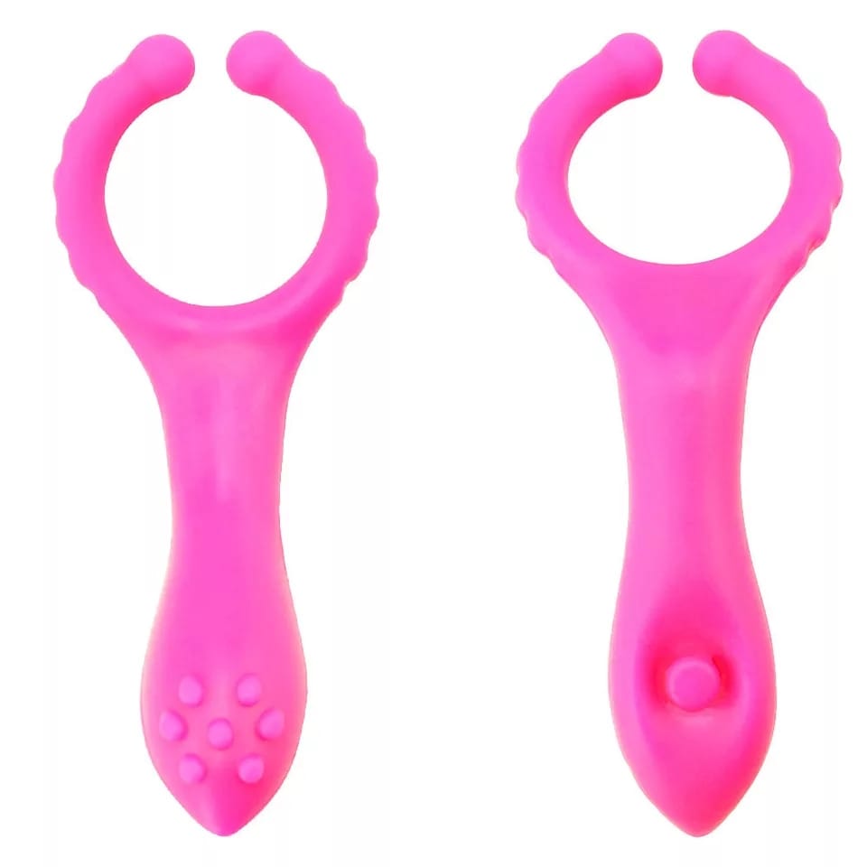 ANILLO RETARDADOR EXVOID C/VIBRADOR ESTIMULADOR CLITORIS ROSA