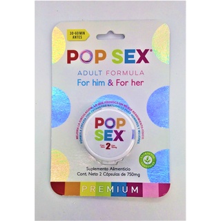 PASTILLAS POP SEX ADUL FORMULA FOR HIM &amp; FOR HER 2 PZAS.