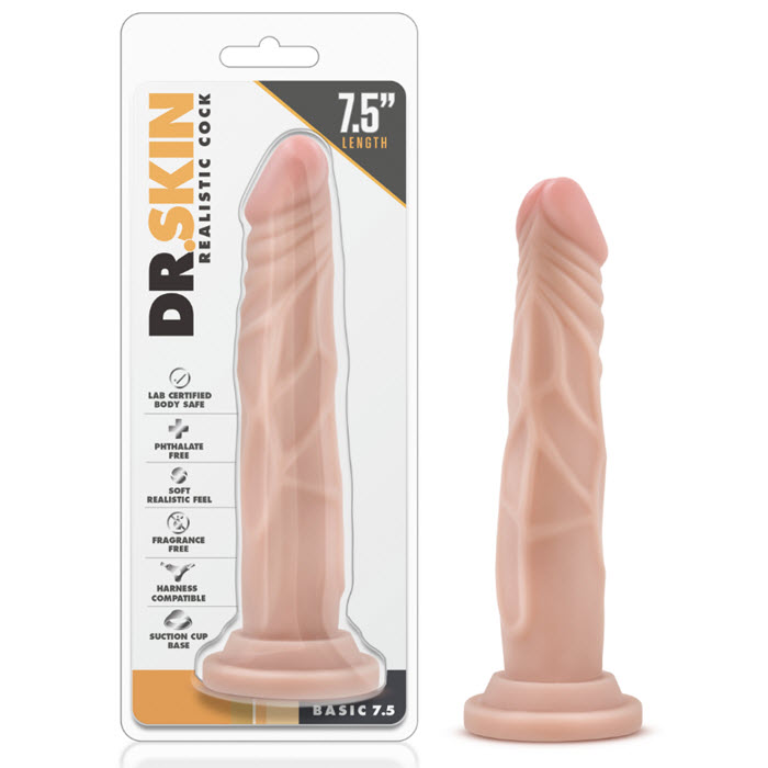 DILDO DR. SKIN 7.5&quot; CON BASE PARA ARNES 