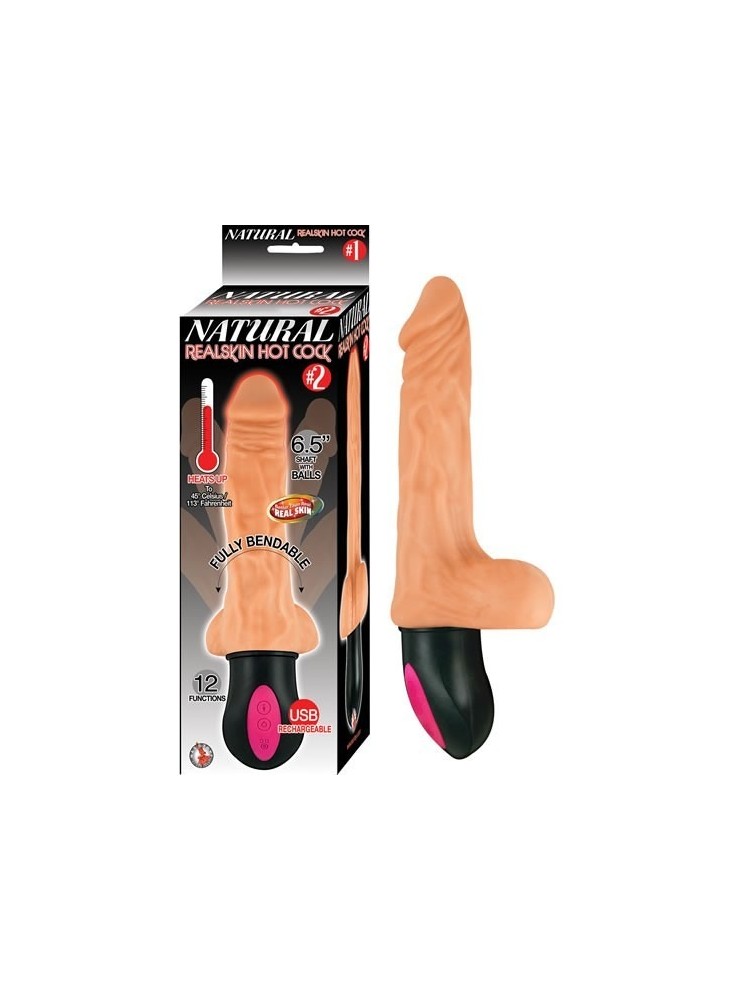 VIBRADOR HOT COCK NATURAL #2 6.5 USB RECARGABLE