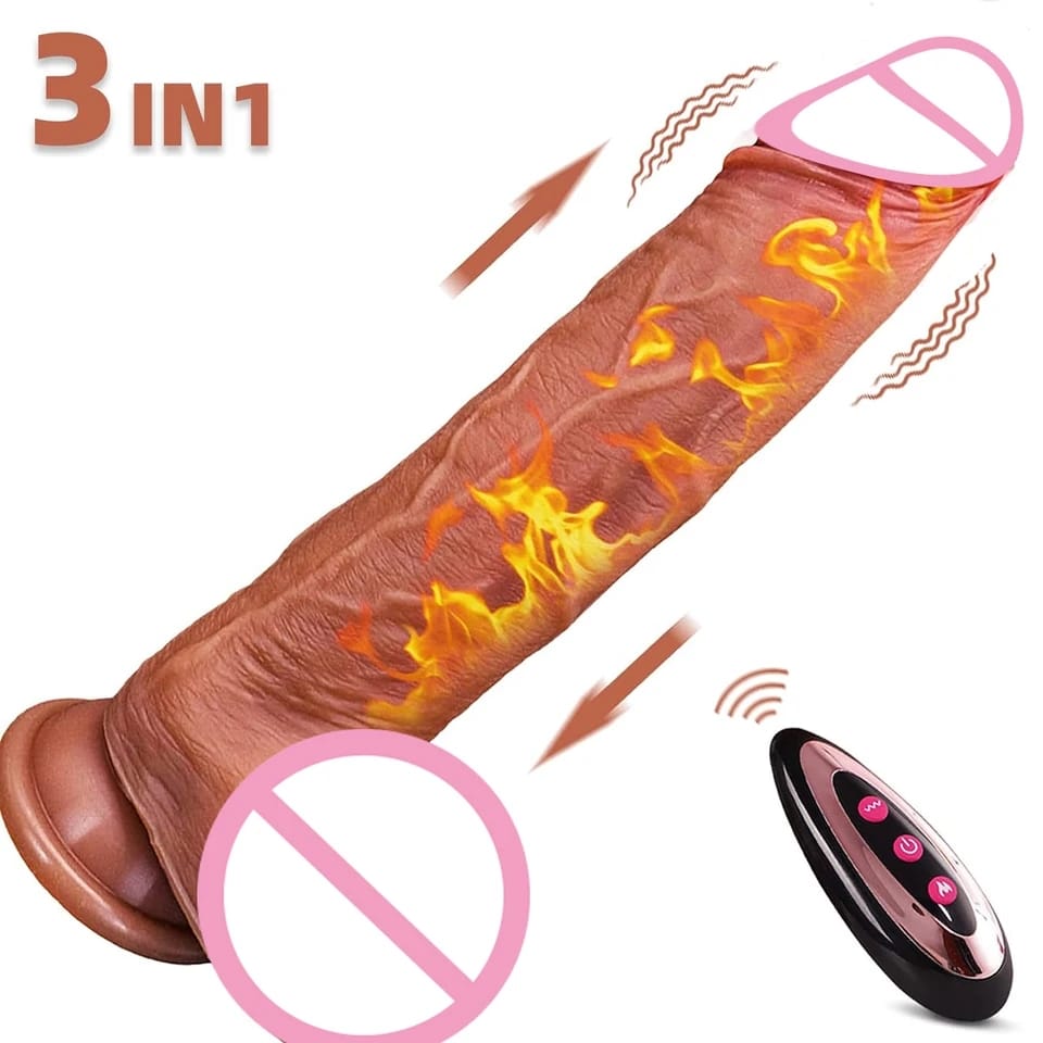 DILDO VIBRADOR TERMICO C/CONTROL RECARGABLE 