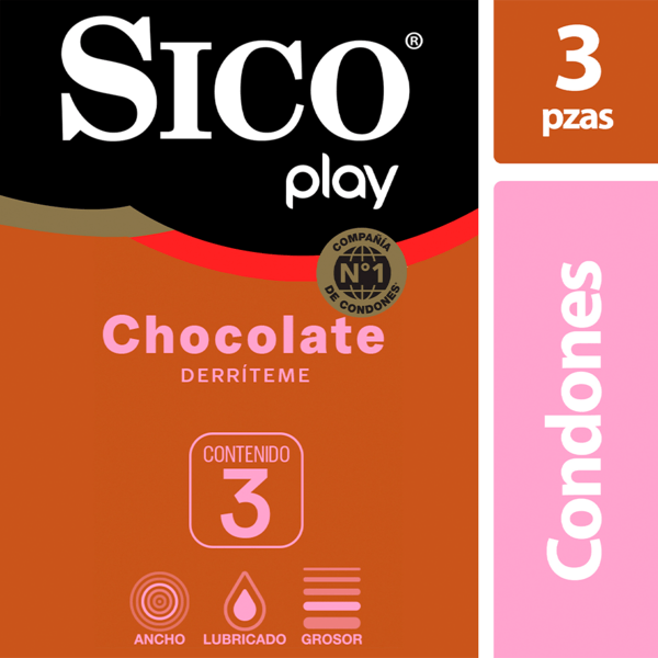 CONDONES SICO CHOCOLATE DERRITEME 3 PZAS.