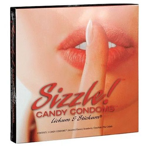 [KM0052] CONDONES COMESTIBLE SIZZLE CANDY 3 PZAS.