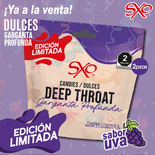 [DGPU01] DULCES DEEP THROAT GARGANTA PROFUNDA UVA 2 PZAS.