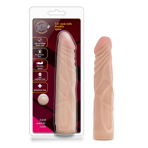 [BL26753] DILDO X5 COCK WITH FLEXIBLE SPINE 7.5&quot;