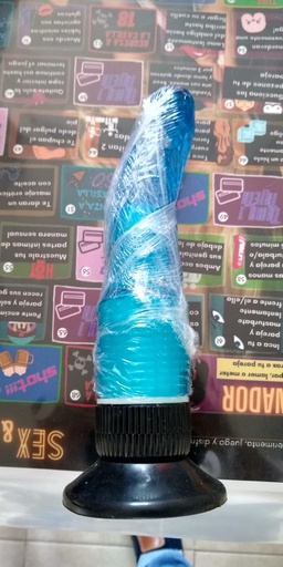 [LKJ0068] VIBRADOR AZUL CON VENTOSA