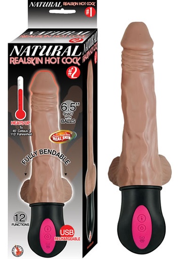 [NT2814] VIBRADOR NATURAL HOT COCK #2 6.5&quot; USB RECARGABLE