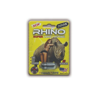 [RHP300K] PASTILLA RHINO 300K SUPER LONG LASTING AMARILLO