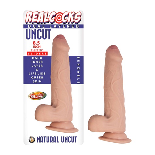 [NT30651] DILDO REALCOCKS DUAL LAYERED SLIDERS 8.5&quot; CON VENTOSA