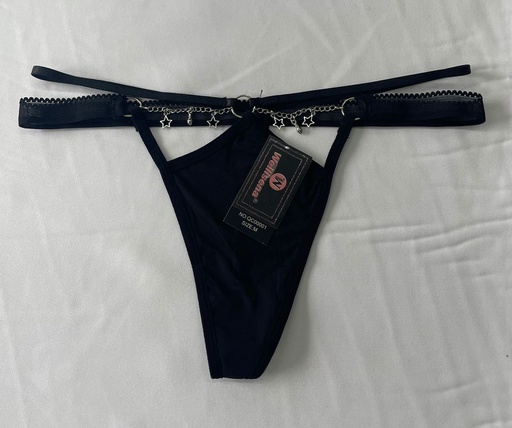 [QC00001] TANGA NEGRA WEIILISENA SIZE:M (APLICACIÓN FANTASIA)