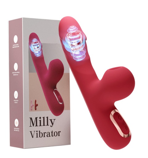 [GALAKU] VIBRADOR DOBLE MILLY C/SUCCIONADOR CLITORIS APP