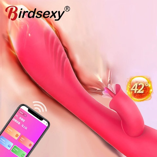 [VIB3904] VIBRADOR DOBLE ESTIMULADOR CLITORIS APP RECARGABLE USB